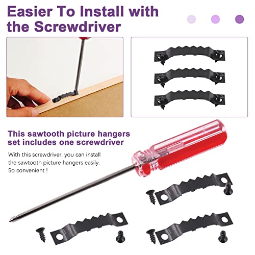Swpeet 600Pcs Sawtooth Picture Frame Hanging Hangers Double Hole with Screws and Screwdriver - Image 4