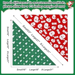 SZEE Christmas Dog Bandanas, 2PCS Santa Claus and Christmas Tree Double-Layer Dog Bandana for Large and Extra Large Pooch, Funny Pet Costumes for Holiday, Photo Prop, Parties (XL, Red & Green) SZEE Christmas Dog Bandanas 2PCS Santa Claus and Christmas Tree Double Layer Dog Bandana for Large and Extra Large Pooch Funny Pet Costumes for Holiday Photo Prop Parties XL Red Green
