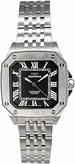 TECHNOS テクノス T9C55SB メンズ 日本製クオーツ腕時計 ブラック文字盤 シルバー／ブラック オールステンレス 3気圧防水