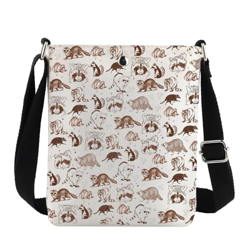 G2TUP Raccoon Crossbody Bag Raccoon Lover Gifts Raccoon Themed Gifts Raccoon Mom Shoulder Bag Trash Panda Gifts