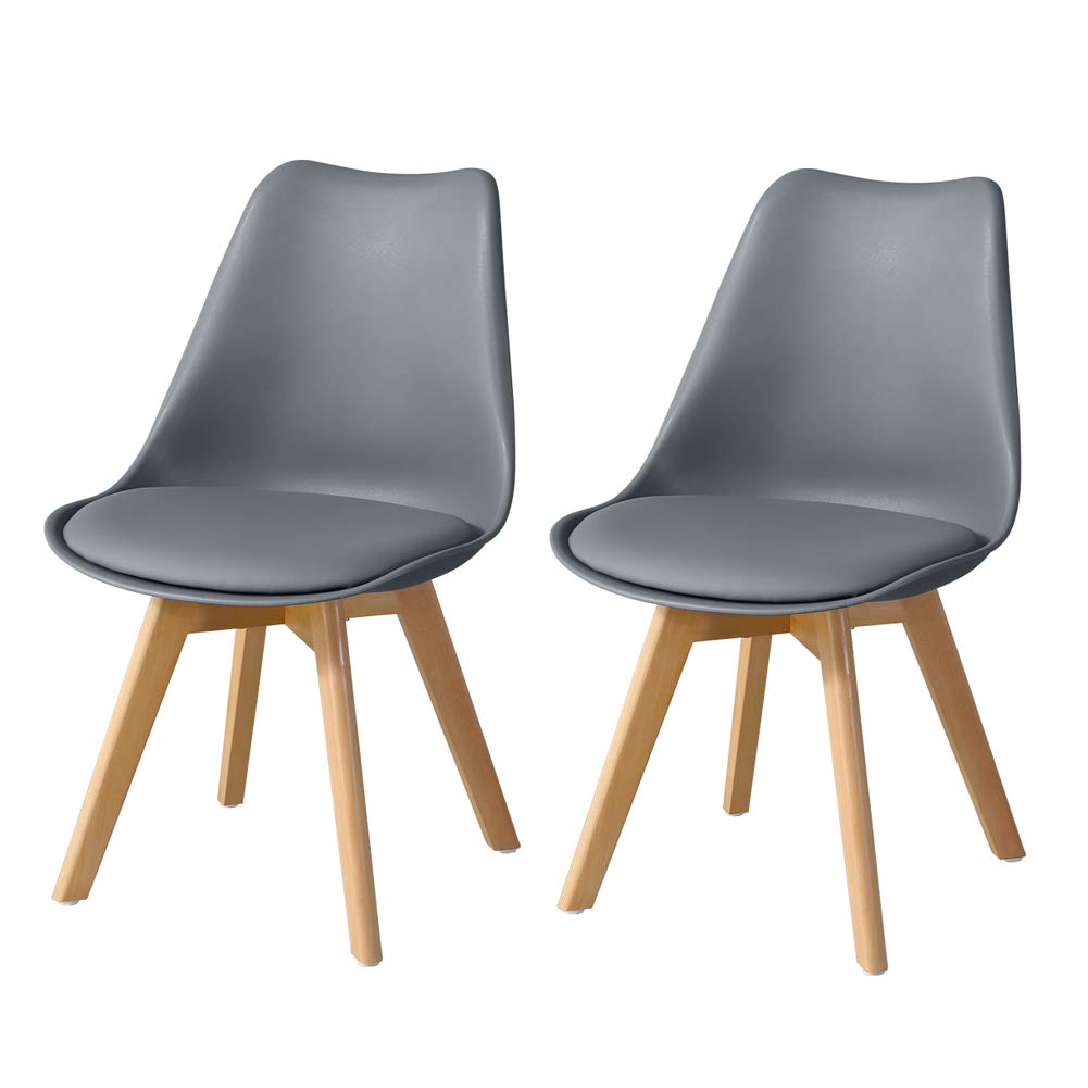 Buy CLIPOP Grey Dining Chairs Set of 2 Upholstered Kitchen Chairs with