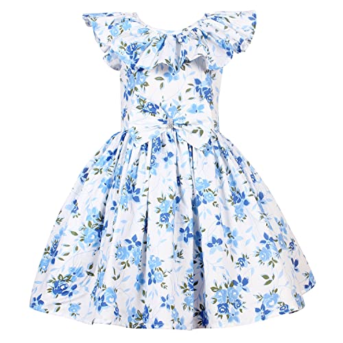Image of Alina Enterprises Cotton Floral Digital Printed Girl's Frock for Summer