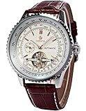 orkina uhr gold Automatikuhr Mechanische ORKINA ORK166 Herren-Armbanduhr Lederarmband Braun