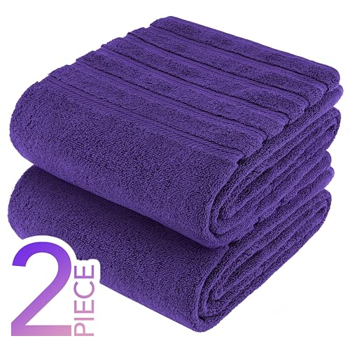 Image of American Soft Linen 100% Cotton Luxury Turkish Towels, 2PC 35x70 Bath Sheet | Soft Absorbent Quick Dry OEKO Tex Standard 100 Certificated Durable Machine Washable Breathable Premium Hotel Quality