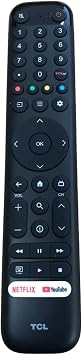 OEM Replacement Google Remote Control fits for All TCL Google TV LED QLED 4K UHD Smart TV with 2 Shortcut Buttons Netflix and Prime Video Buttons - RC716 No Voice Command Control Function