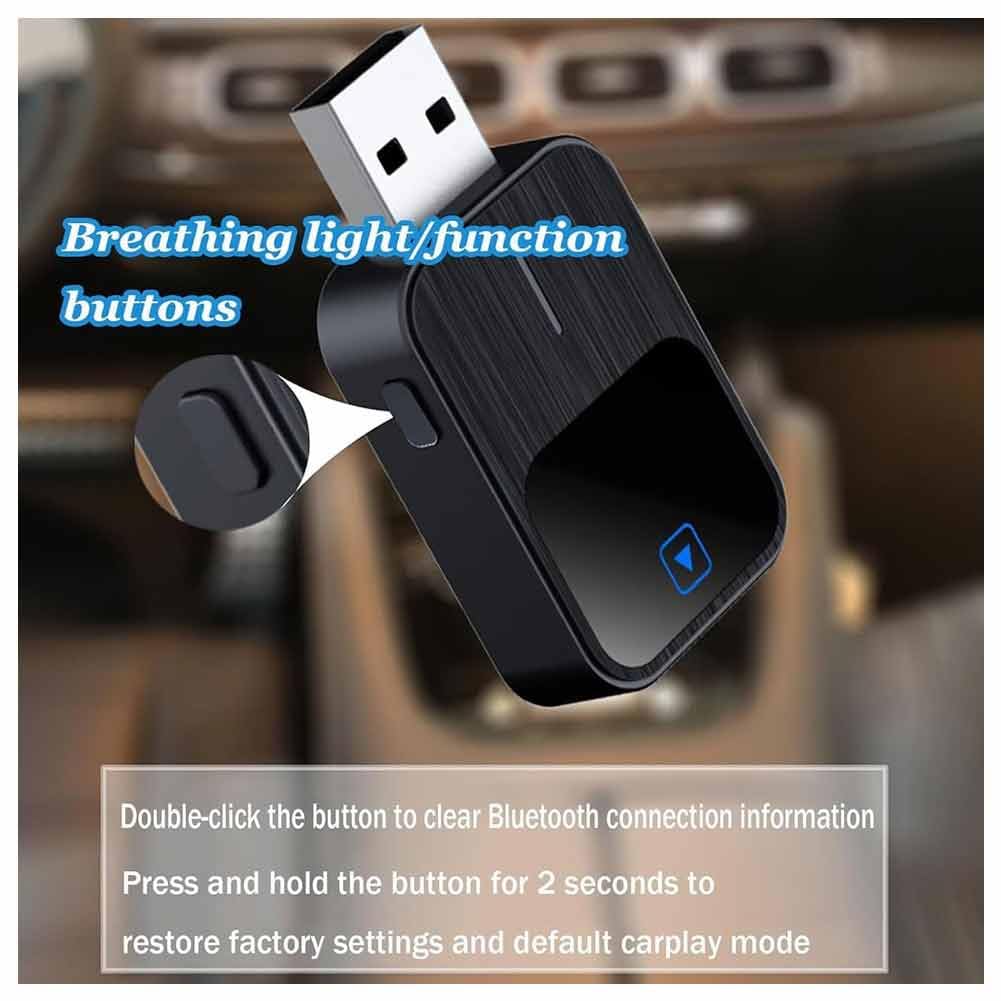Adaptateur CarPlay sans Fil pour Citroen C3 2015 2016 2017, Dongle Android Auto sans Fil avec Bluetooth 5.1, Boitier Mini et Connexion Automatique Rapide,B/Grey