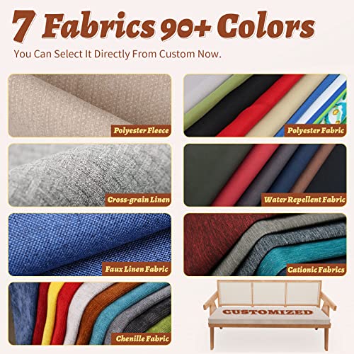 Focuprodu Custom Bench Cushion, Patio Furniture Cushion, Personalized Custom Indoor/Outdoor Bench Seat Cushion, 90+ Colors to Choose from, Multi-Scene Application. (Custom Size, Custom Colors)