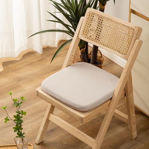 Hixingo Cojines Exterior Jardin Color Sólido Cojines Sillas Jardin Cómodos y Biandos Cojines para Sillas, Cojin Silla Oficina e Exterior (35x35cm,Gris Claro)
