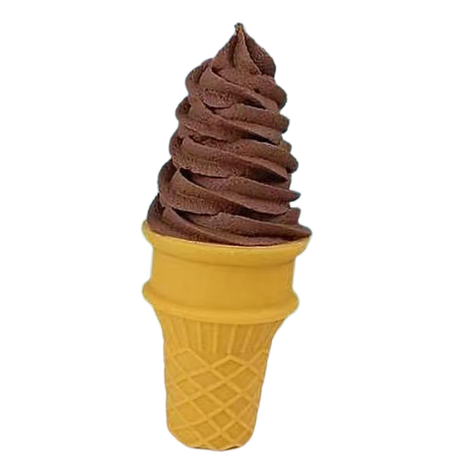 Zambuph Brown Fake Ice Cream Cone Artificial Ice Cream Model Addition To Retail Displays Enhancing Visual Appeal With Simulation Toys Cake Decorating Fake Food, 6X6x14cm