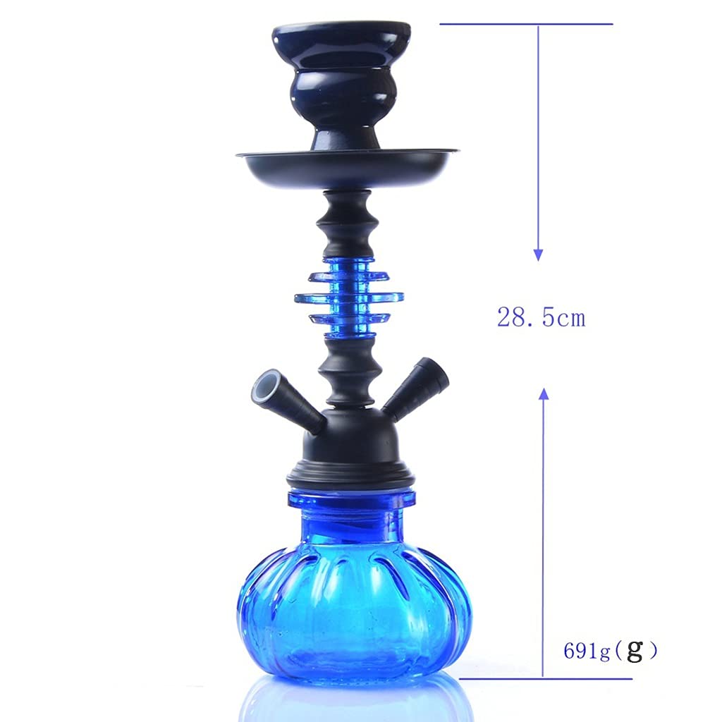 11" 2 Manguera Narguile Juego Completo - Mini Calabaza - Kit de Inicio de Cachimba Narguile Florero de Vidrio - (Color : Green)