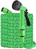 XIBALOM Tuyau d'arrosage Extensible 15M/50FT, Tuyau d'arrosage Flexible avec 7 Modes de Pulvérisation, anti-fuite, Convient pour le jardin, Lavage de Voiture (Vert)