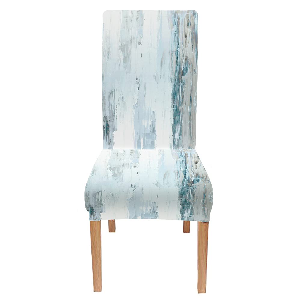TOMWISH Dining Chair Slipcovers Stretch Spandex Removable Dining Chair Protector Slipcovers Chair Covers Dining Chair Covers Set of 4 Decor Hotel Banquet Dinner Kitchen Meeting Ceremony(Teal Beige)