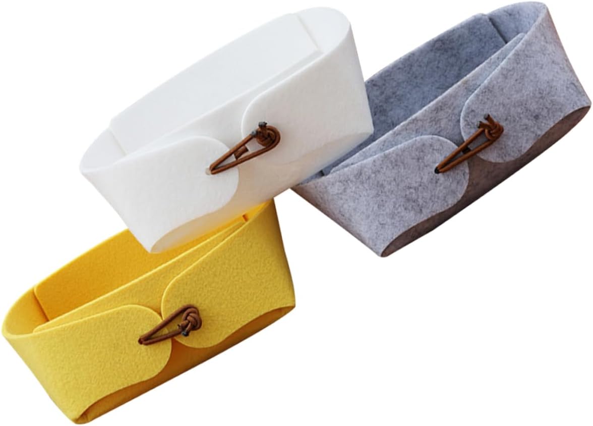 NUOBESTY 3 Pcs Felt Desktop Storage Box for Brooch Jewelry