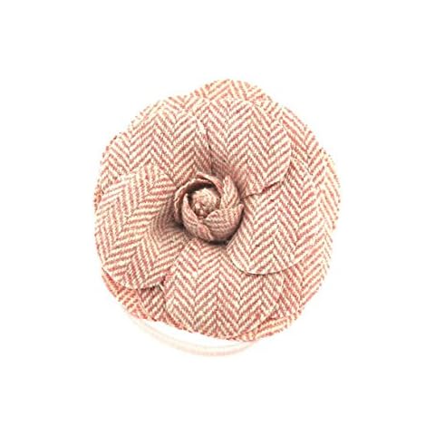 Zac's Alter Ego Vintage Style Tweed Fabric Flower on Elastic & Brooch Pin Cover