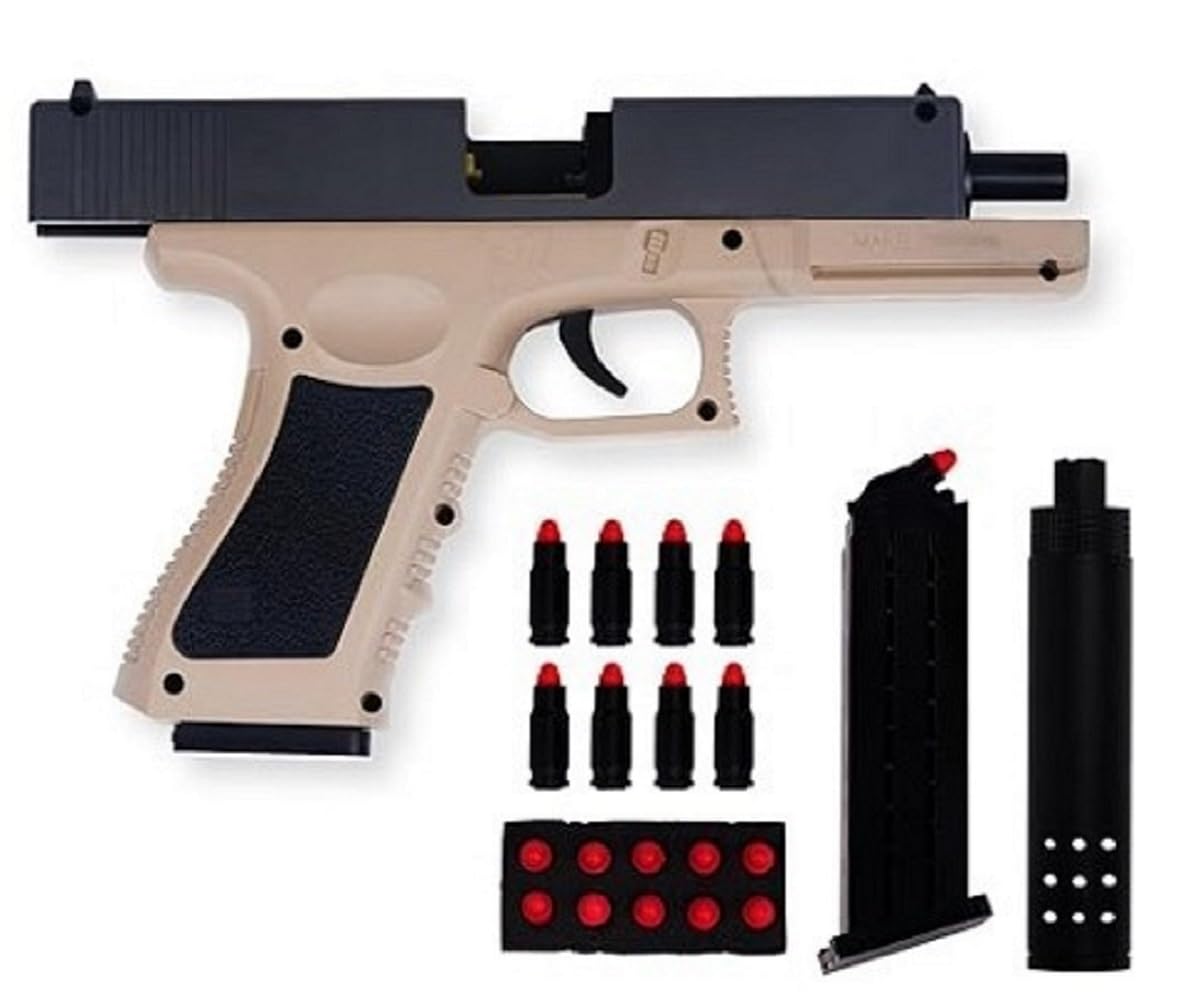 See full amazon price history chart for The GEX TOYS THERMALSHOT Soft Bullet Pistol Toy Gun | Pull Back Action with Jump EJECTING Magazine | Adventure & Fun Battle Action Kids Toy Gun Pistol - GYF_2001_Beige The GEX TOYS THERMALSHOT Soft Bullet Pistol Toy Gun | Pull Back Action with Jump EJECTING Magazine | Adventure & Fun Battle Action Kids Toy Gun Pistol - GYF_2001_Beige (B0D9BBLNDJ) Amazon Price History, Amazon Price Tracker