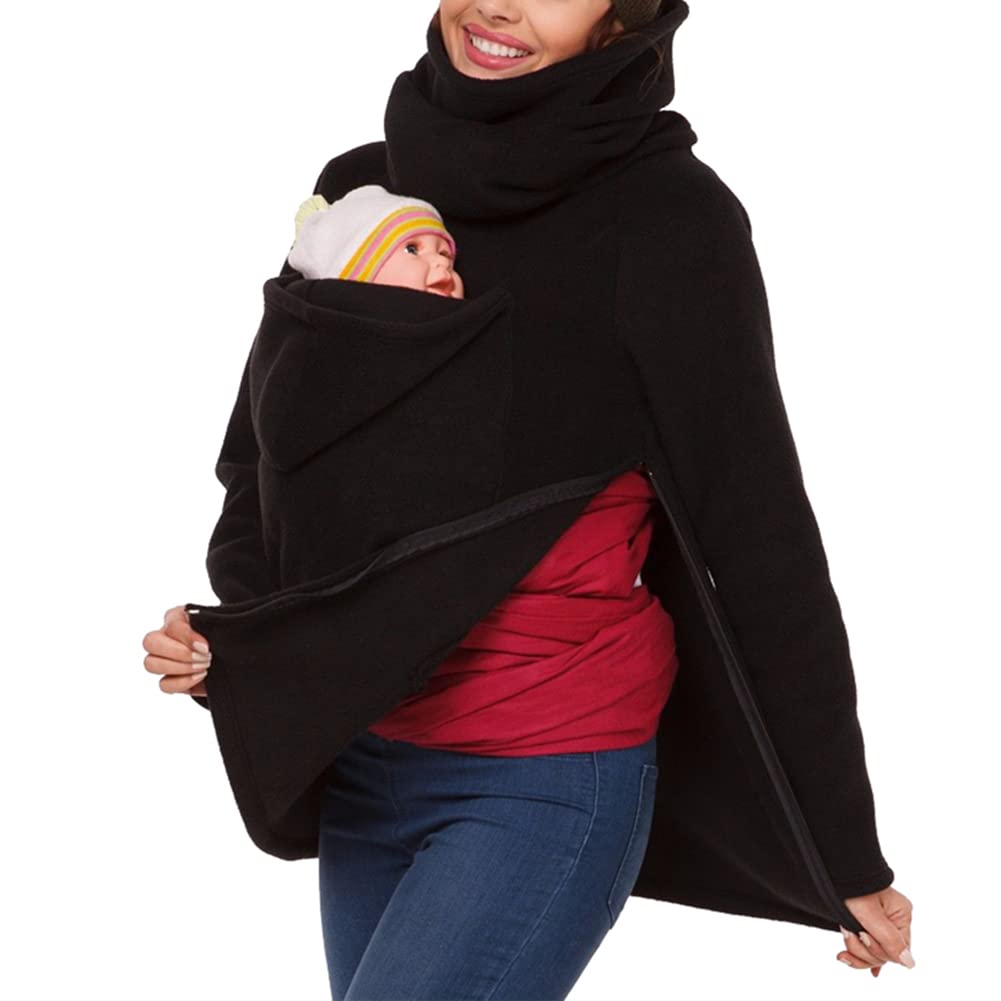 amropi Mujer Sudadera Capucha Portador de Bebé Forro Polar Canguro Portabebé Chaqueta