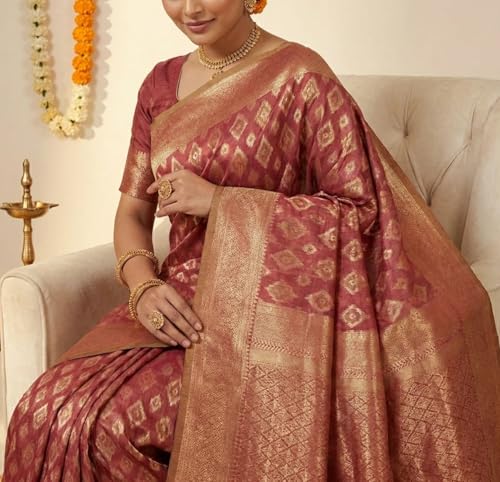 SareeVaree maroon banarasi silk saree – image 2