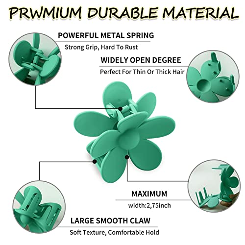 RVUEM-Hair-Claw-Clips-6-PCS-Flower-Hair-Clips-for-Women-Big-Jaw-Clips-Strong-Hold-Non-Slip-Hair-Catch-Clamps-Barrettes-6-Colors-Hair-Accessories-Hair-Clips-for-Thick-Thin-Hair