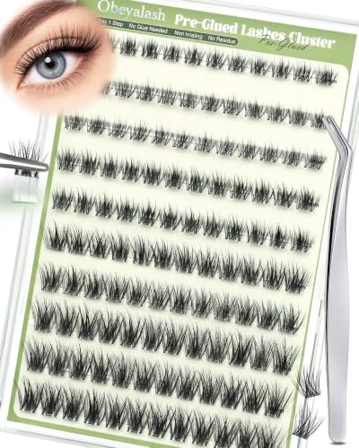 Obeyalash Cils Auto-Adhésifs Cluster C Curl 8-14mm DIY avec Pince G-D01