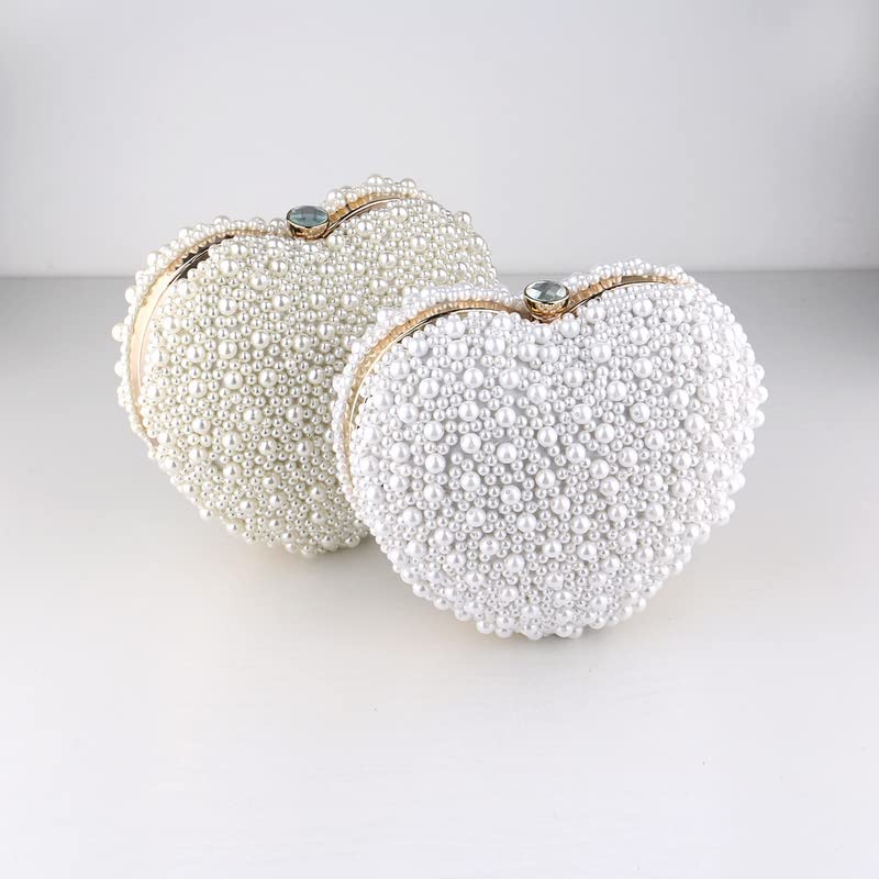 Herz Frauen Tasche Kreative Handgemachte Herz Perle Abend Tasche Schloss Weben Paket Tasche Braut Tasche Über Schulter Braut Dolly Tasche
