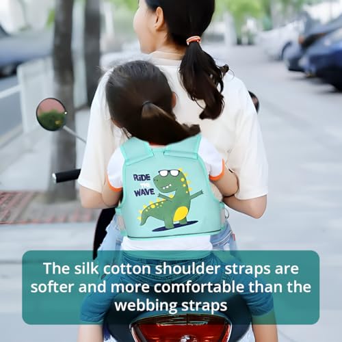 Image of Tony Stark Kids Safety Belt for Two Wheeler with Reflective Strips, Portable Seat Belt Children Motorcycle Harness for Motorcycle Bike, Adjustable Safety Harness for Boys Girls (Chomp Champ)