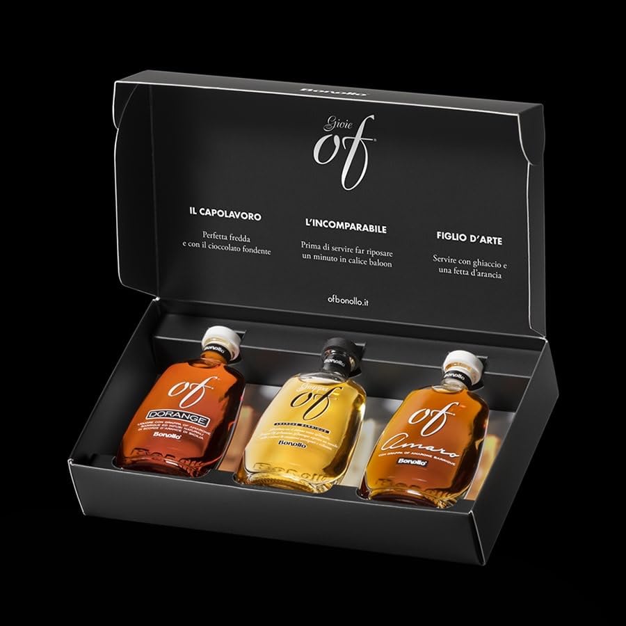 OF Gioie Geschenkset 3 x 5 cl – Exklusives Mini-Tasting-Set mit Premium Grappa aus Italien –...