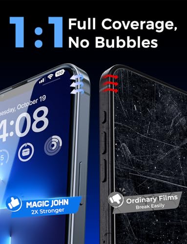 MAGIC JOHN 2 Pack for iPhone 13 Pro Max/iPhone 14 Plus 6.7 inch Tempered Glass Screen Protector, Auto Dust-Elimination Installation, Bubble Free, HD Clear, Easy Installation - image 7