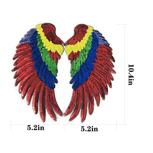 7 Pair Of Sequin Wings Set 7 Colors Sequin Angel Wings Iron On Patches Embroidered Applique For Diy Kids Girl Women Clothes Jackets Backpack Jeans Dress Decoration Accessory #TOP1