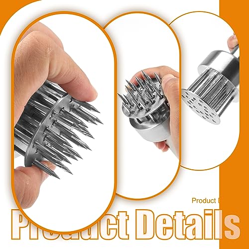 Dedjgoo Meat Tenderizer Needle Tool, Sharp Needle Restaurant BBQ Marinade Flavor Stainless Steel Meat Tenderizer Ergonomic for Kitchen Cooking Chicken Breasts Steak, Pork, Chicken, Fish, Beef - Image 5