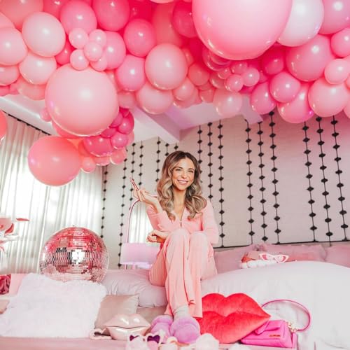 Image of Jobkoo Pastel Pink Balloons - 30 Pcs, 12 Inch, Light Pink, Helium, Baby Shower, Princess Birthday Party Decorations