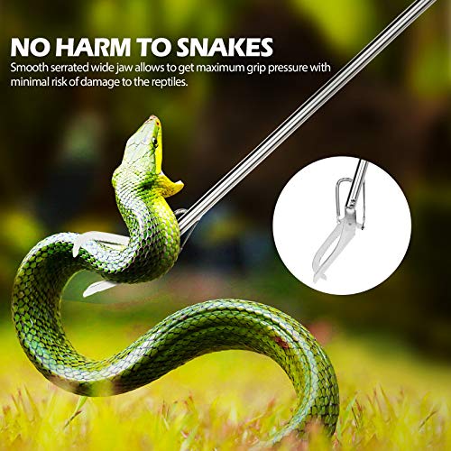 GYORGKSHI 52" Extra Long Snake Tongs Reptile Grabber Catcher, Stainless Steel & Wide Jaw Pick-up Handling Tool - Image 8