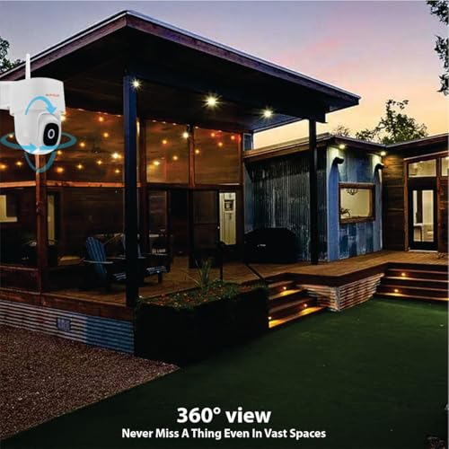 Image of CP PLUS 4MP Quad HD Wi-Fi CCTV Camera for Outdoor | 360 Pan & Tilt | Full-Color Night Vision | CTC Cyber Secure Tech | Smart Detection Suite | View & Talk | OK Google | Cloud Recording | CP-Z45Q