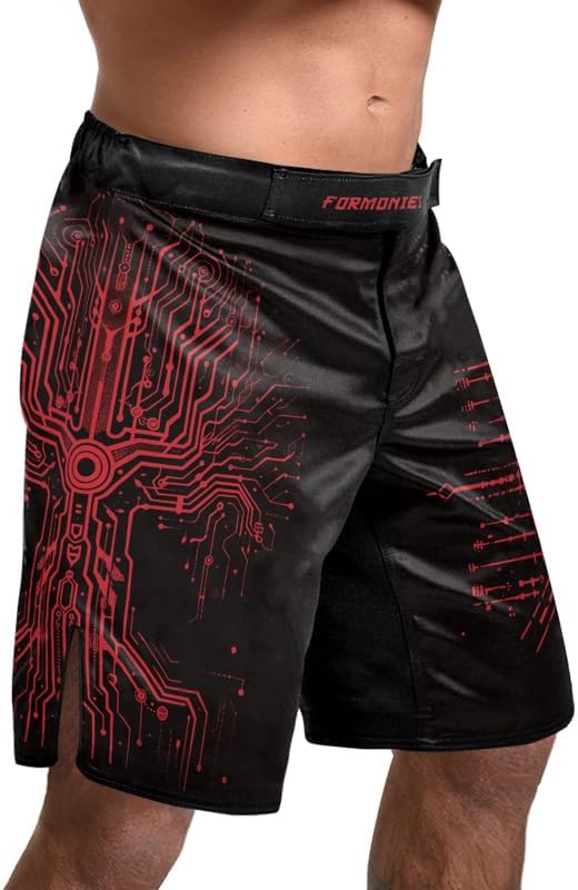 FORMONIES Cyber Viking Men Fighting Shorts for Boxing MMA BJJ Jiu Jitsu Shorts Men Kickboxing Shorts