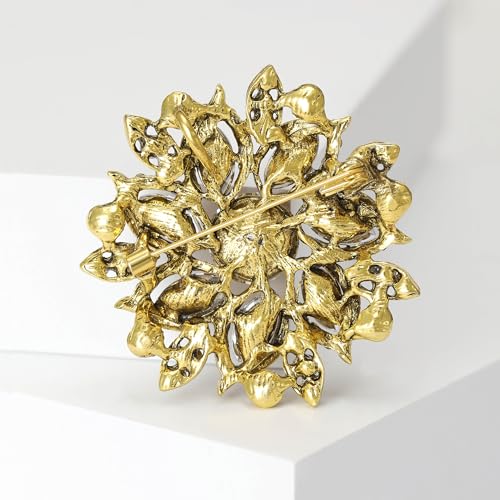 Image of Trendy Large Rhinestone Flower Brooches 8-color for Women Luxury Office Party Casual Pins Jewelry Accessories Gifts