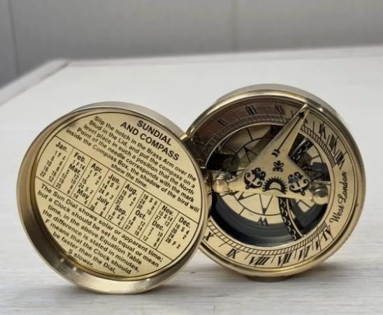 Brújula de Sol Personalizada en Latón Grabada 'My Dear' miniatura 4
