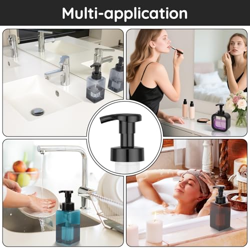 Image of Segbeauty 3pcs Black Foaming Hand Soap Dispenser Bottle Pump Head, Foam Kitchen Soap Dispenser Pump Replacement for Bathroom Shampoo Foamer Bottle, 40 Thread Size Hand Dish Foaming Bottles Pumps