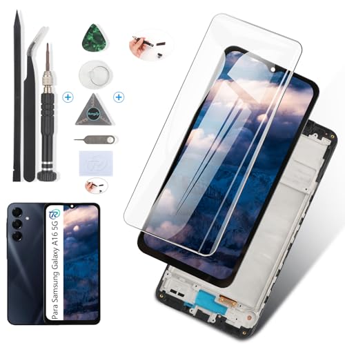 RongZy Pantalla para Samsung Galaxy A16 5G Táctil LCD de Repuesto Ensamblaje Digitalizador Reemplazo para Samsung A16 5G SM A166B/A166E con Herramientas de Reparación
