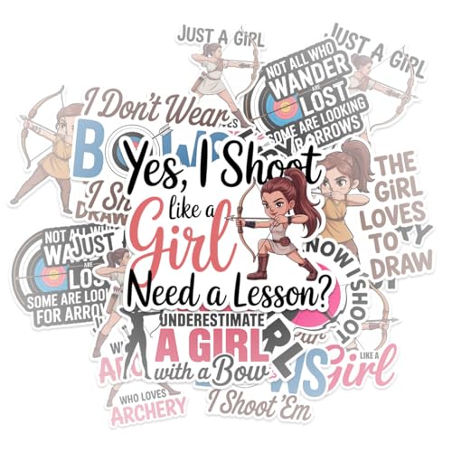 10PCS Archery Girl Stickers with Quotes, 3in