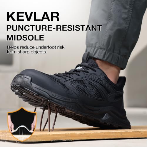 Image of Steel Toe Work Shoes for Men Lightweight Warehouse Safety Sneakers