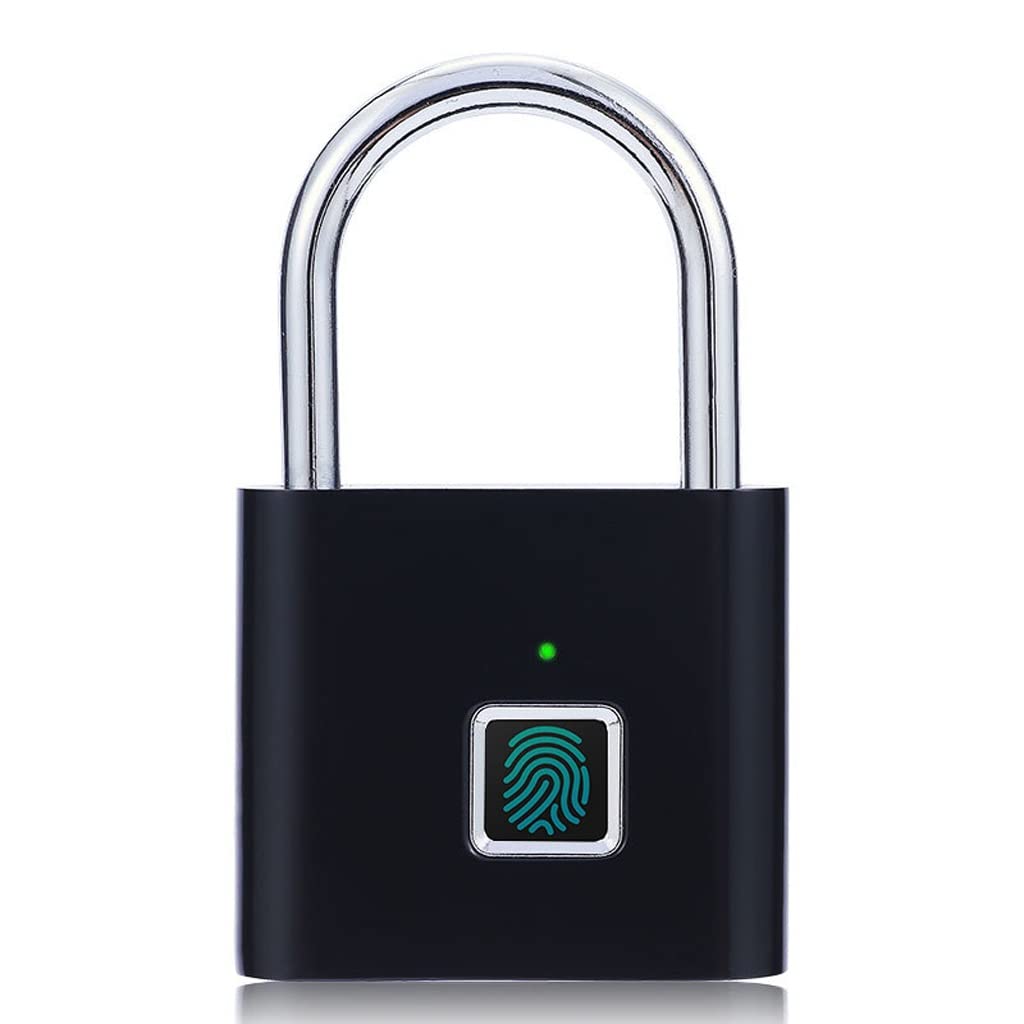 PNAWLLCF Charging Door Smart Lock Fingerprint Padlock Fast Unlock Zinc Alloy Identification Security Lock