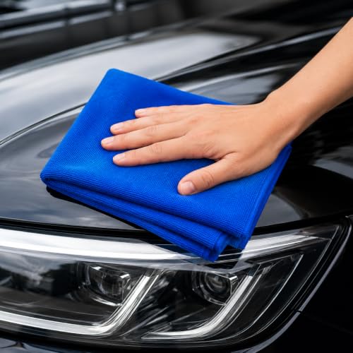 Image of BENAVJI Microfiber Cleaning Cloth Pack of 5 | 40x40 cm Ultra Soft Lint-Free Microfiber Towels | Multipurpose Cleaning Cloth for Car, Bike, Kitchen, Home, Super Absorbent, Reusable
