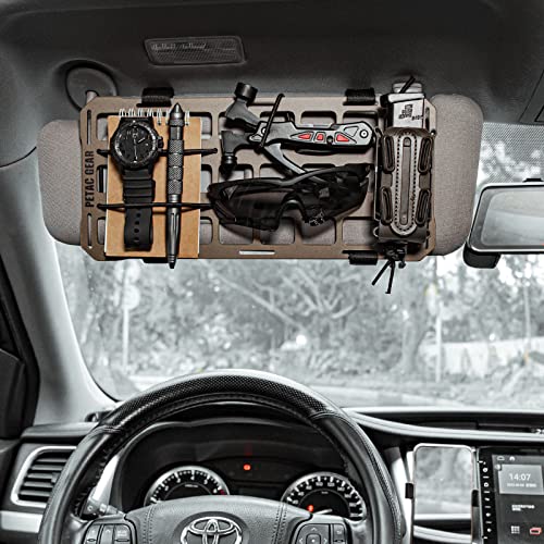 PETAC GEAR Car Sun Visor EDC Orgnaizer|Auto Rigid Molle Panels For Vehicles Car Seat Back Organizer Tactical Gears Rack Truck Mount Panels (Dark Earth)