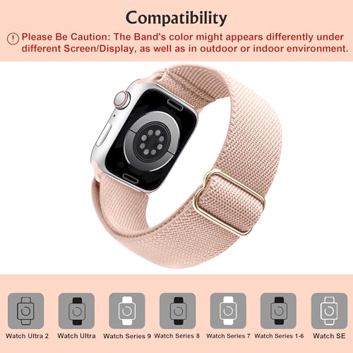 Image of Arae Stretchy WatchBand Compatible for Apple Watch Band 49 /45 /44 /42 /41 /40mm /38mm Comfortable Adjustable Sport Band for iWatch Series 10 9 8 7 6 5 4 SE 3 2 1 Women Men