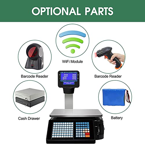 Báscula digital con impresora y pantalla dual miniatura 4