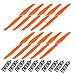 uxcell RC Propellers CW 7035 7x3.5 Inch 2-Vane Fixed-Wing for Airplane Toy, Nylon Orange 10pcs with Adapter Rings