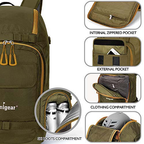 Image of Unigear Ski Boot Bag Backpack for Helmet 50L /70L, Goggles, Gloves, Skis, Snowboard & Accessories