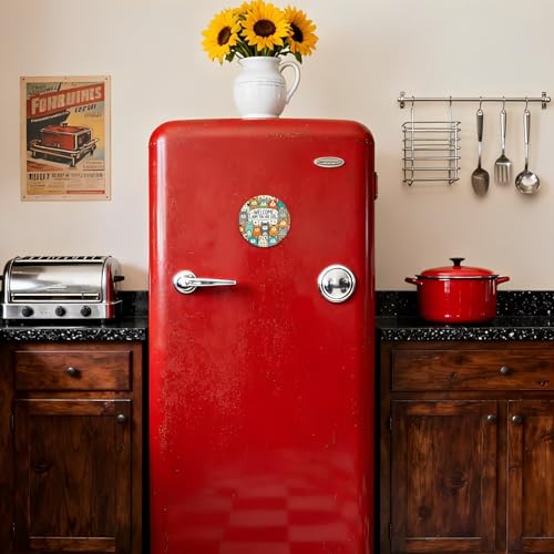 Imán Redondo Acrílico Retro para Refrigerador 2.3 pulg miniatura 5