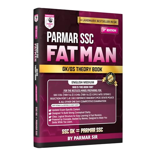 Image of PARMAR SSC Fatman | GK /GS Theory Book | English Medium | 2nd Edition, 2026 | Useful For SSC CGL and CHSL (Tier 1 & 2) | CPO | MTS | Steno | Selection ... One Day Competitive Examination | Parmar Sir