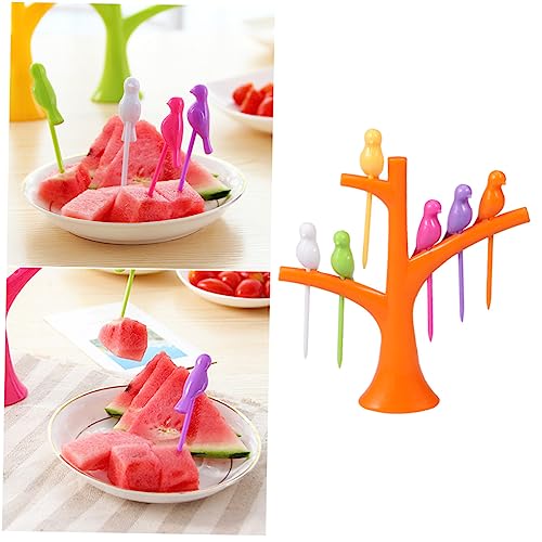 PRETYZOOM 6pcs Smooth Surface Fruit Forks Storage Shoe Tray Home Decoration Durable Fruit Forks Bird Fork Odorless