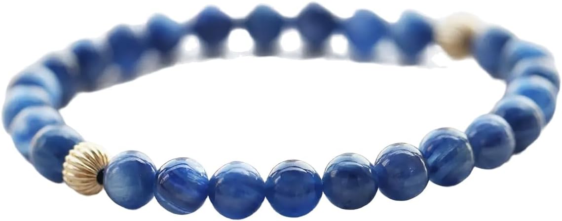 Van Gogh Starry Night Inspired Bracelet - 7mm Blue Aventurine Beads, Elegant Gold Accents, Artistic Jewelry Gift for Women